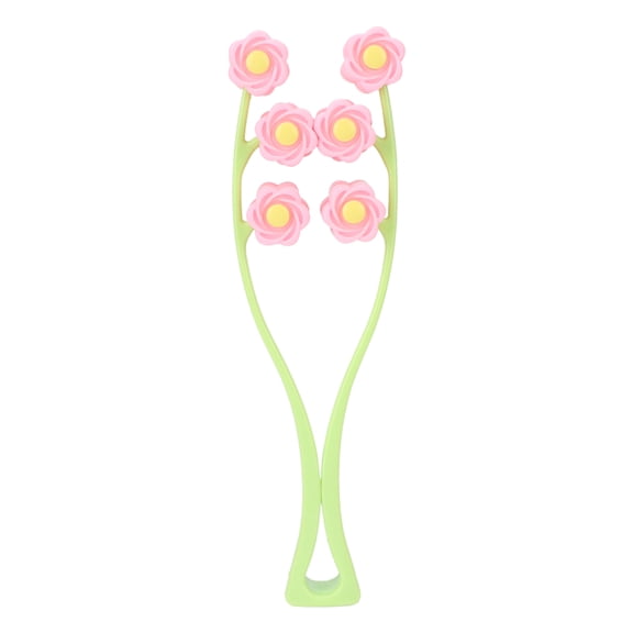 M Buder Face Massager Roller, V Shaped Facial Roller with Concave Convex Particles, Comfortable Handle Plastic Face Roller for Face Legs Arms, Pink (8.7 inches / 22.1 cm)[cite: 1]