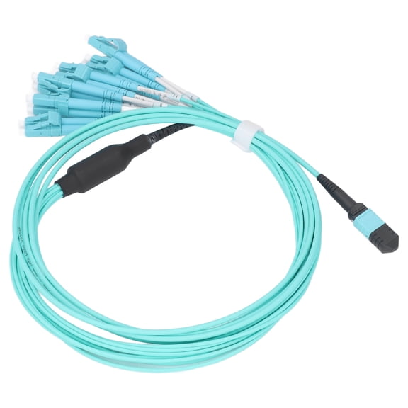 M Buder Fiber Jumper Cable 12 Core 10 Gigabit Multimode Cluster Optical Fiber Patch Cord MPO-LC High Speed Network Cable for Communication Systems Premium 20 inches / 50.8 cm length