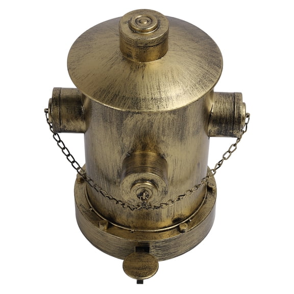 M Buder Fire Hydrant Trash Can with Inner Bucket European Iron Retro Practical Large Capacity Wrought Iron Pedal Trash Can for Floor Desktop Gold Decoration