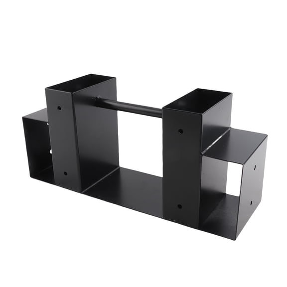 M Buder Firewood Rack Heavy Duty Log Holder Bracket for Outdoor Fireplace Storage, Weatherproof Powder Coating Wood Stacking Stand (13.2 x 3.9 x 5.8 inches / 33.5 x 10 x 14.8 cm)