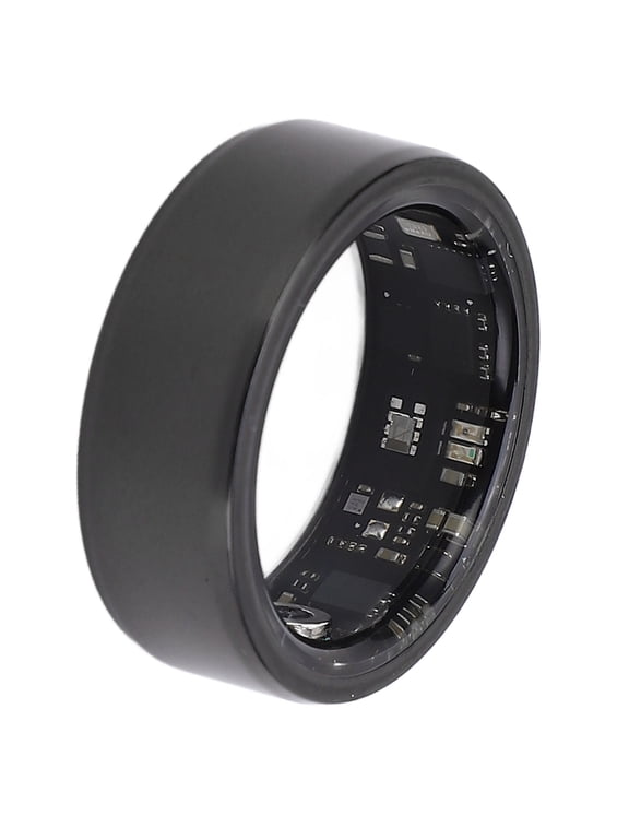 Fitness Smart Tracker Ring Intelligent Step Counting Sleep Monitoring IP67 Waterproof Black Size 9 (0.21 oz / 6 g)