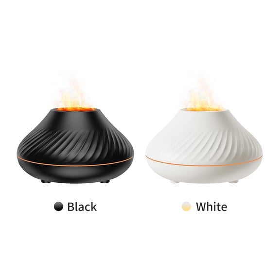 M Buder Flame Mist Humidifier Aromatherapy Essential Oil Diffuser with 7 Color Night Light, Quiet Auto-off USB Ultrasonic Humidifiers for Home Office Bedroom, 130mL / 4.4 fl oz (Black)