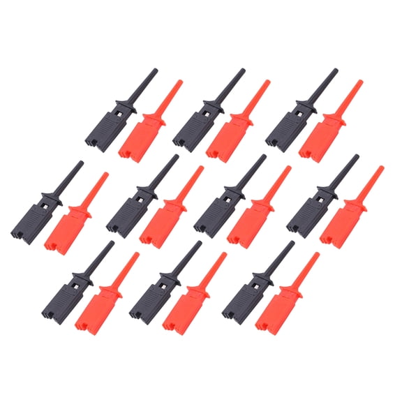 M Buder Flat Test Hook Clips Lightweight Probe Grabber for Electrical Testing, Red and Black, 20 Pieces (5.12 inches / 13 cm Pack), Accurate Circuit Test Hook Grabber Probes