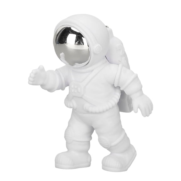 M Buder Floating Aquarium Astronaut Decoration, Cute Eco Friendly PVC Fish Tank Ornament with Floating Ball and Invisible Rope, Silver Mask Space Theme Miniature Figurine, 8.0" x 5.0" x 3.0"