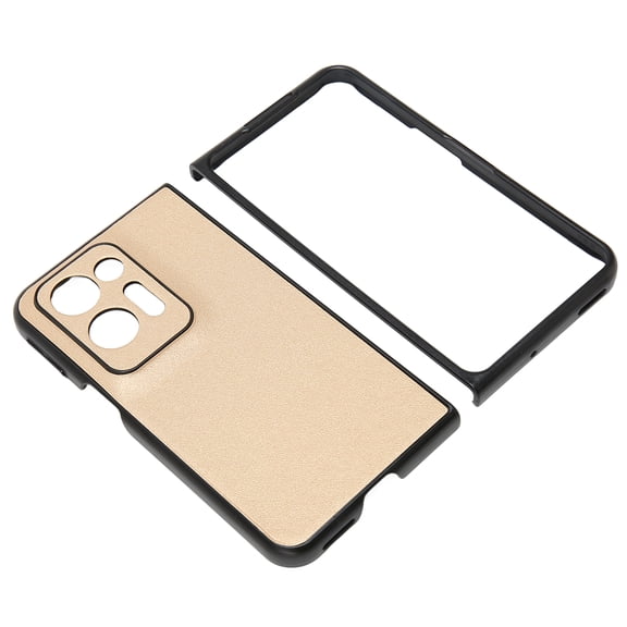 M Buder Foldable Phone Case Fashional Stripe Hard Shell Cover for Oppo Find N2 Gold, Shockproof Synthetic Leather, 5.51 inches / 14 cm[cite: 1, 2]