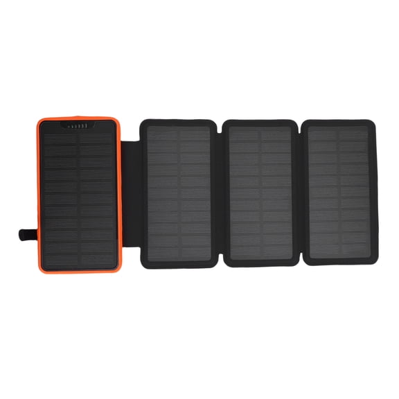 M Buder Foldable Solar Panel Charger 20000mAh Monocrystalline Silicon Portable Solar Power Bank with Dual USB Ports LED Light for Camping Emergency, Orange Edition