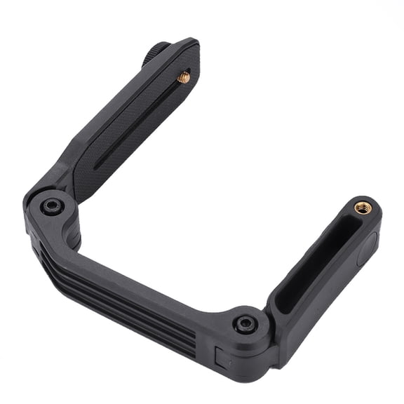 M Buder Foldable U-Grip Handheld Camera Stabilizer Video Filming Handle Holder Grip for DSLR Digital Cameras with 1/4 Thread and Accessory Mounts Black
