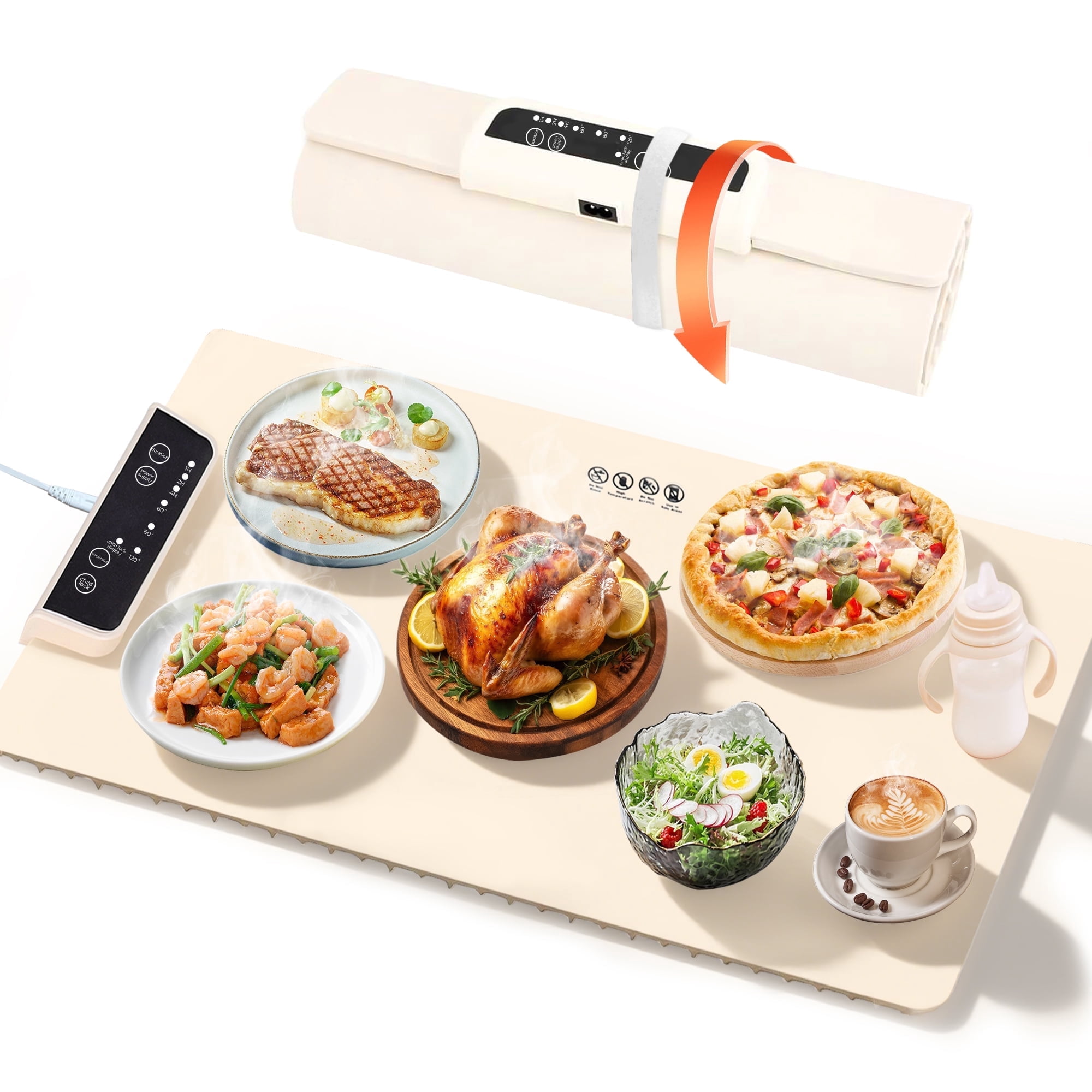 M Buder Food Warming Tray, Electric Warmer Mat