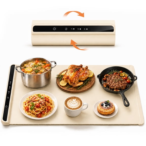 M Buder Food Warming Tray, Electric Warmer Mat, Portable Warmer for Party, Family Dinner, Residential, 3 Adjustable Temperature and Timer