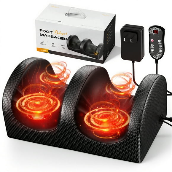 BOKYAN Shiatsu Foot Massager, Foot Spa with Heat for Comfort and Relief, Gift, Black