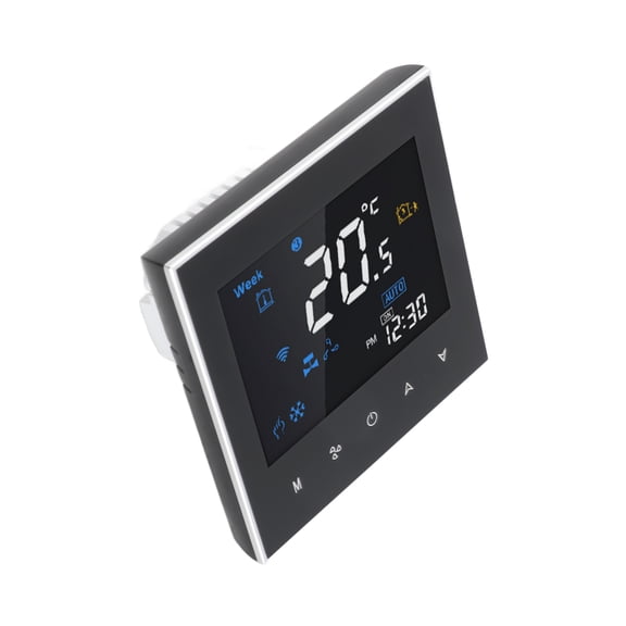 M Buder Four Pipe Wifi Voice Intelligent Room Thermostat Digital Programmable Temperature Controller for Air Conditioner Home Heating Cooling System Black 3.39 inches / 8.61 cm