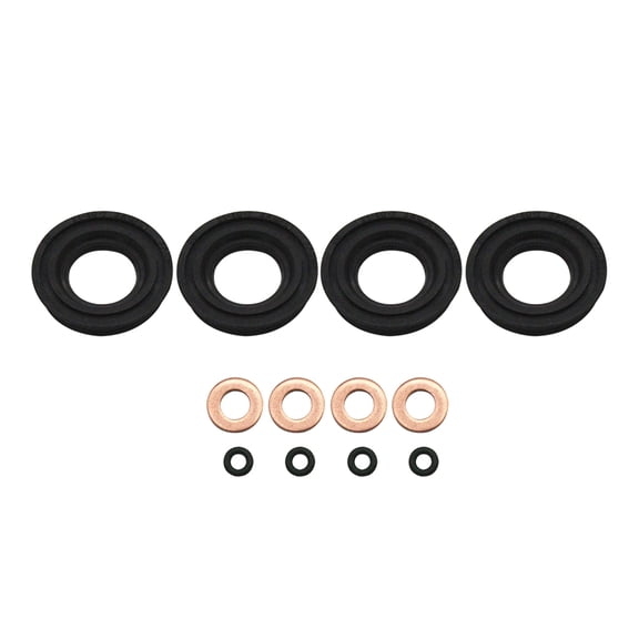 M Buder Fuel Injector Seal Washer O-Ring Replacement Kit for Ford Transit MK7 2.2 2.4 3.2 TDCI 2006+ Engine Sealing Accessories 12 Pcs Copper Rubber Set Universal Auto Parts