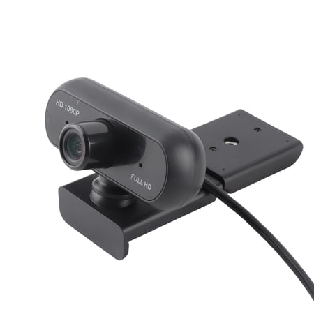 M Buder Full HD 1080P Wide Angle USB Webcam with Noise Cancelling Microphone, Drive-Free Laptop Computer Web Cam for Video Conference, Online Teaching and Live Streaming, Black Color