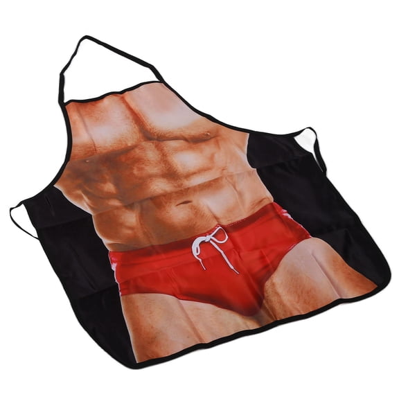 M Buder Funny Muscle Pattern Novelty Cooking Apron for Men Women, Twill Polyester Chef BBQ Kitchen Apron (7.09 inches / 18 cm)