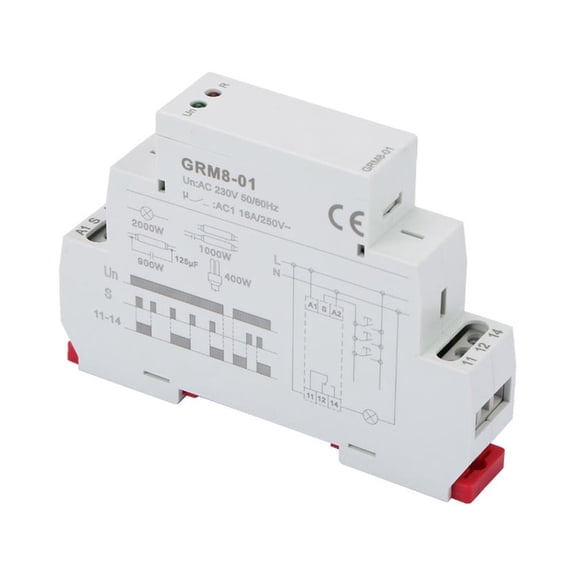 M Buder GRM8-01 Electronic Impulse Relay AC 230V Latching Memory Switch Multi-Point Control SPDT 16A 35mm DIN Rail Mount for Electrical Systems Home Improvement 3.54 inches / 90 mm Length