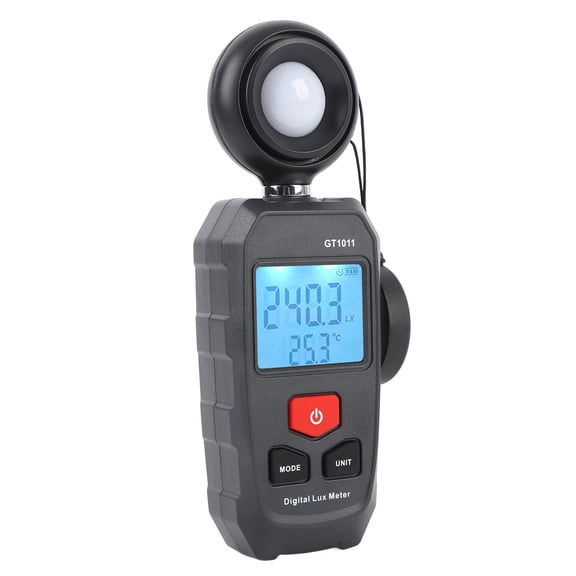 M Buder GT1011 High Precision Digital Illuminometer Portable Light Meter, 200000Lx Auto Range Luxmeter, LX/FC Dual Unit, Large LCD Display For Accurate Measurements (6.69 inches / 17.0 cm Length)