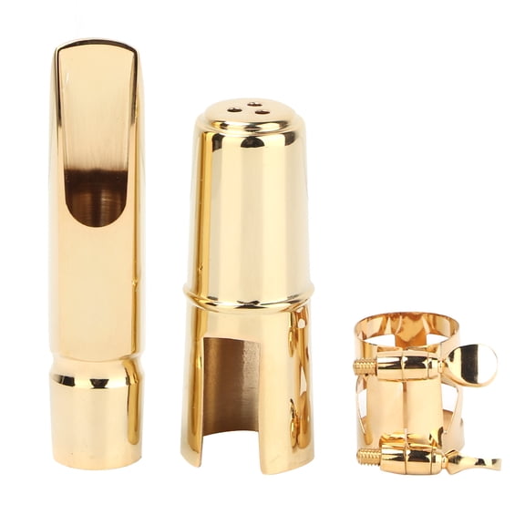M Buder Gold Brass Metal Alto Saxophone Mouthpiece 7C# Specification Including Cap And Two Protective Pads For Woodwind Musical Instruments Excellent Resonance And Superior Sound Quality Accessories