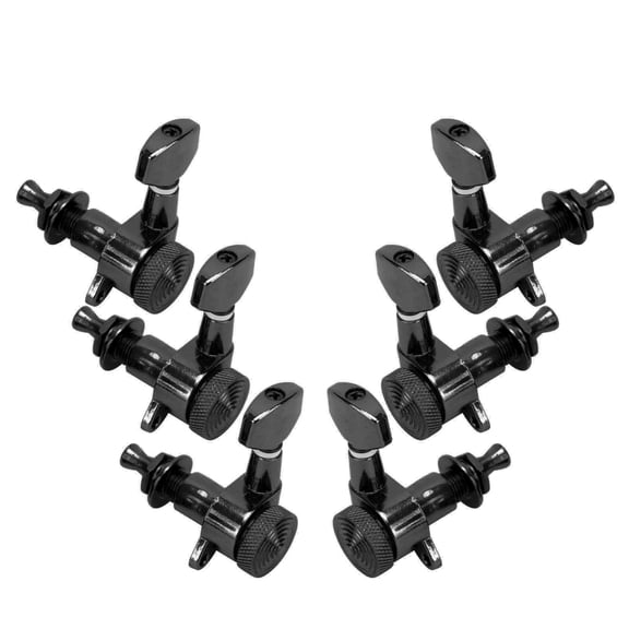 M Buder Guitar Locking Tuners 3 Left 3 Right Sealed Tuning Key Pegs Machine Heads Music Accessory XFNHBK 4.72 inches / 12 cm