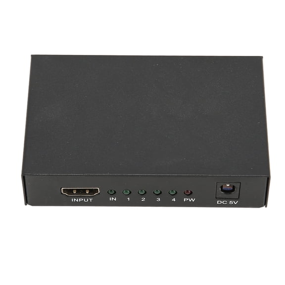 M Buder HD Multimedia Interface Splitter 1 in 4 Out 4K 2K Duplicate Mirror Screen Switcher Video Switcher Adapter with AC Adapter 100-240V UK Plug For Monitor Computer TV