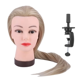 M Buder Hairdressing Training Mannequin Head with 29.5 inch / 75 cm Gold Yellow Synthetic Hair for Styling Braiding Practice Dummy Cosmetology School Students