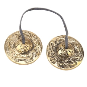 M Buder Handcrafted Tibetan Meditation Bell Buddhist Percussion Instrument, Pure Brass Hand Chimes for Spiritual Practice and Mindfulness, 2.6 inches / 6.5 cm