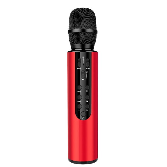 M Buder Handheld Wireless Microphone Kids Karaoke Microphone and Home KTV Player for Kids Singing and Singing Practice, Professional Anti-Interference Design, Red (10.24 x 3.23 x 2.95 inches)