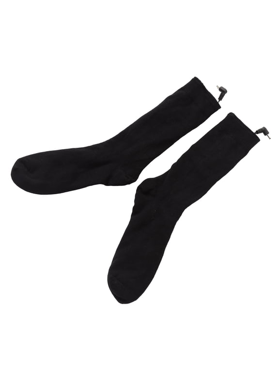Heated Socks Battery Powered Soft Warm Breathable Elastic Electric Heating Socks for Men Women, Mid-Calf Thermal Foot Warmer (Black, One Size, 10 inches / 25.4 cm)