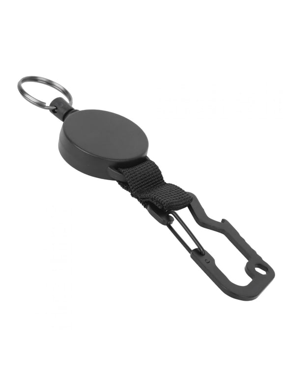 Heavy Duty Retractable Key Chain with Stainless Steel Wire Anti-Lost Badge Reel High Elasticity Webbing Carabiner Key Ring for Fishing Hiking Outdoors (21.7 inches / 55 cm)