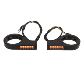 M Buder High Brightness Front Fork LED Turn Signal Light Stability Fork Clamp Indicators Lights for 41MM 1.61 inches Fork Black Shell Amber White Driving Lamp for Motorbikes ATVs Off-Road Vehicles