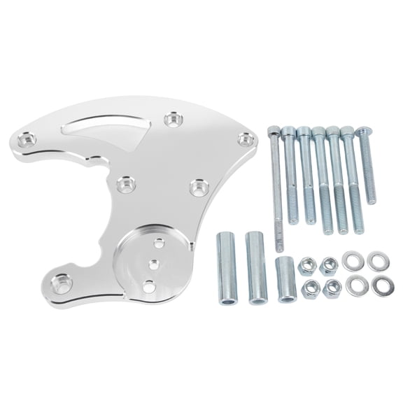 M Buder High Mount AC Compressor Bracket Kit Replacement for Chevy LS1 LS2 LS3 LS6 Vortec Truck LQ Engine Accessories Silver Finish 9.06 inches / 23 cm