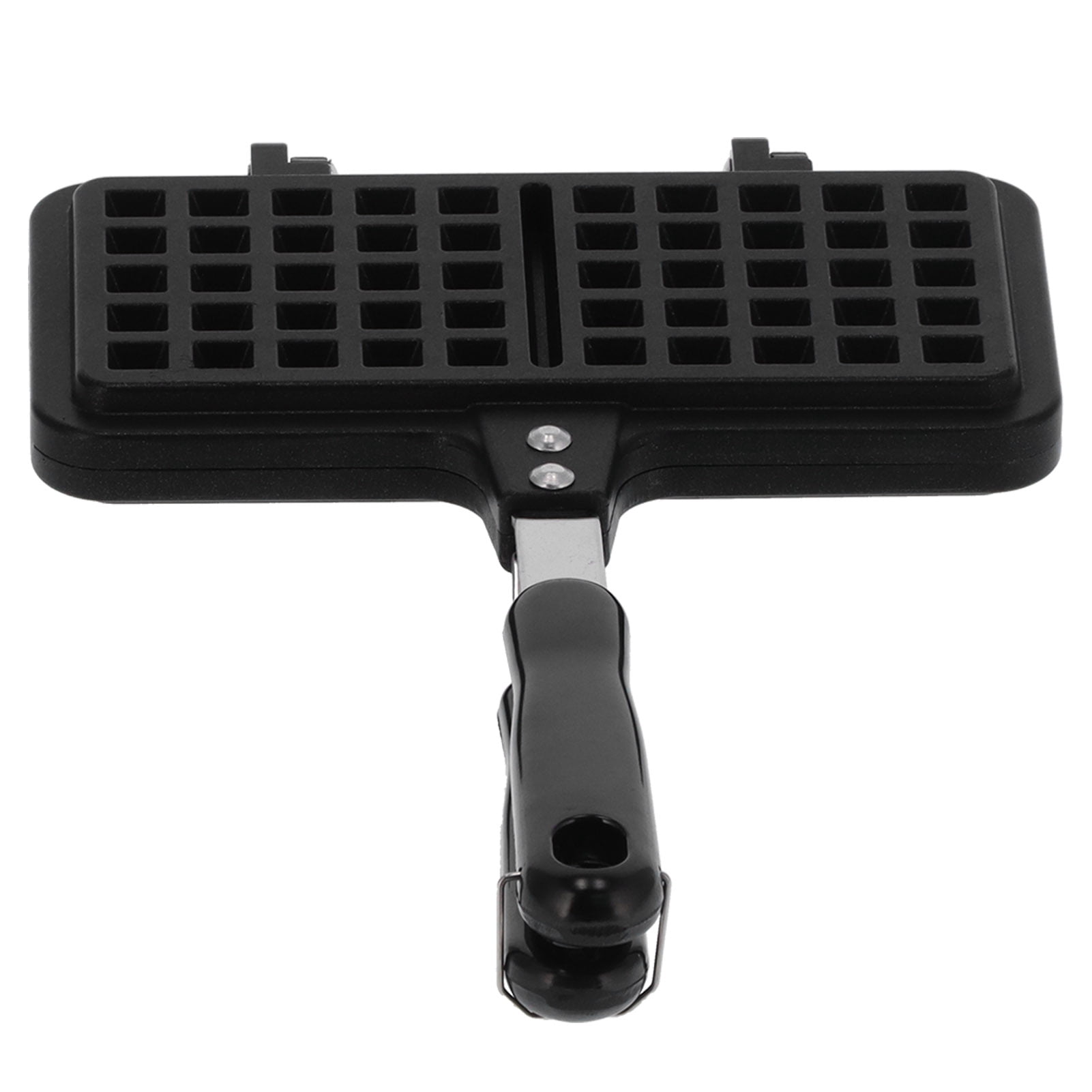 M Buder Household Double-Sided Nonstick Aluminum Waffle Maker Pan, 12.6 inches / 32 cm Cake Mold Griddle for Gas Stoves, Black, Ideal DIY Breakfast Baking Tool with Long Handle