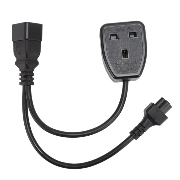M Buder IEC320 C20 to C5 Power Cable Male to Female One in Two Out Y Splitter Adapter Power Cord for Desk Lamp, Printer, Server, and Computer Host Equipment Replacement Wire, 12.6 inches / 32 cm