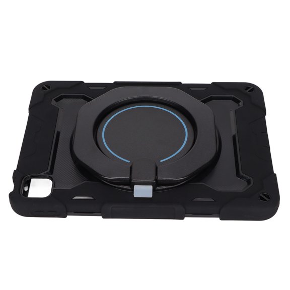 M Buder IOS Tablet Case for 11 inches / 27.9 cm Pro 2021/2020/2018, Durable 3 Layer Shockproof Slim Tab Cover with 360 Rotating Kickstand, Shoulder Strap & Pencil Holder - Black