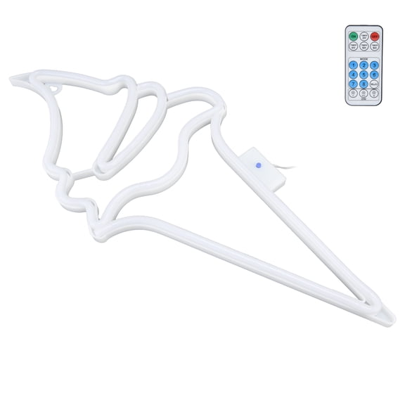 M Buder Ice Cream Shaped Neon Sign LED Wall Light with 18-Key Remote Control, 8 Modes, USB or Battery Powered Purple Light, 20.47 Inches / 52 cm, Perfect Decor for Bedroom Bar and Party