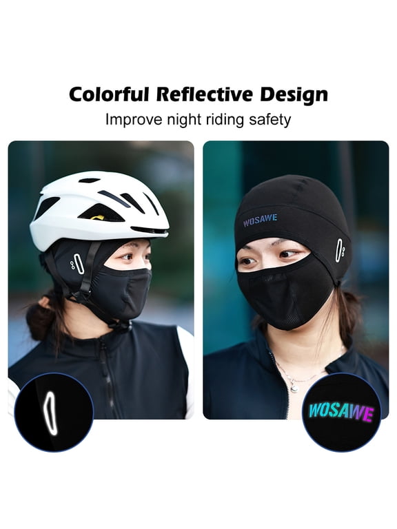 Ice Silk Face Protection Cycling Mask Anti-UV Sport Windproof Hood Balaclava Biking Hat for Outdoor Running Riding Motorcycles One Size Black