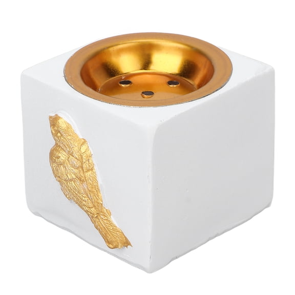 M Buder Incense Burner Square European Style Resin Simple Home Decoration Aromatherapy Stove for Living Room Office, White