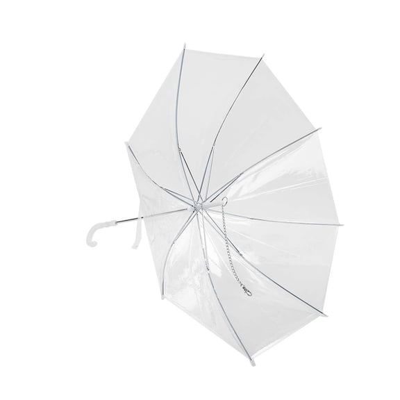 M Buder Innovative Transparent Pet Umbrella with Built-in Pulling Cable Chain for Small Dogs and Cats Rain Walking Keep Your Furry Friend Dry 26.7 inches / 68 cm