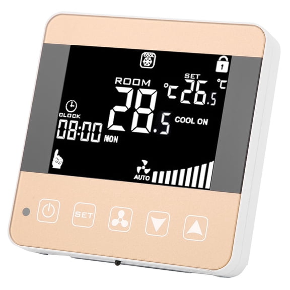 M Buder Intelligent LCD Digital Central Air Conditioner Fan Coil Unit Thermostat Temperature Controller WIFI Smart Type Remote Access 4.33 inches / 11 cm White Square