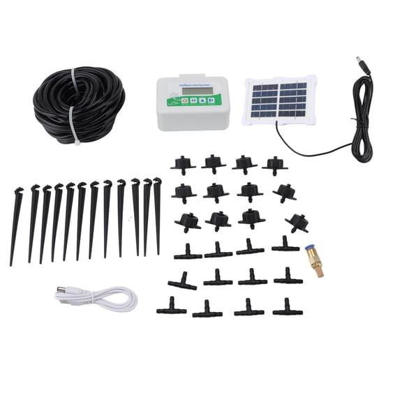 M Buder Intelligent Solar Watering Timer Kit with 42 Pieces Programmable Irrigation Sprinkler Controller