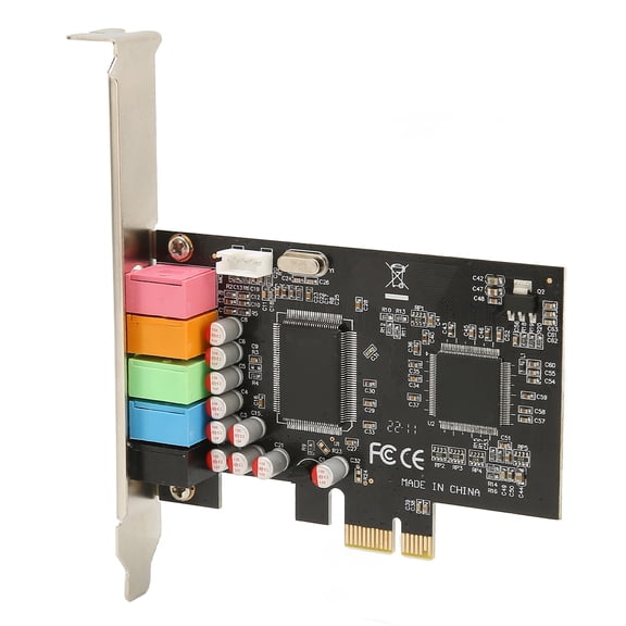M Buder Internal PCIE 5.1 Sound Card, 6 Channel Surround Audio Card for Desktop PC, 24bit 48KHz Sampling Rate, PCI Express x1 Port, Includes Driver CD, Black (7.87 inches / 20 cm Package Length)