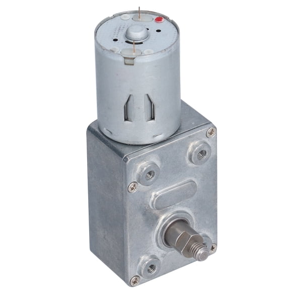 M Buder JGY-370 Worm Gear Motor, Heavy Duty 24V DC Turbo Geared Reduction Gearbox, Self-Locking Reversible Electric Motor for Home Appliances and Automation Equipment, 10 RPM (10 in / 25.4 cm)