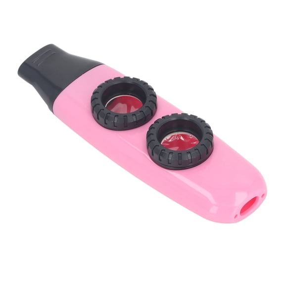 M Buder Kazoo Flute Dual Hole Adjustable Musical Wind Instrument with Replacement Diaphragms for Professional Playing Performance and Practice, Pink Color, Portable Size 5.12 inches / 13 cm