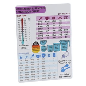 M Buder Kitchen Conversion Chart Magnetic Weight Liquid Temperature Guide Cooking Accessory, 1 Piece (7.87 inches / 20 cm)