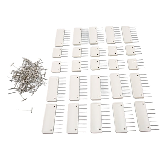 M Buder Knit Blocking Comb Set Time Saving Knitting Blocker Pin for Crochet Needlework Projects 125 Pieces T-Pins and Storage Box Assorted