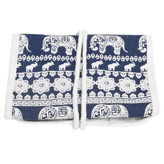 M Buder Knitting Needles Case Empty Crochet Hooks Storage Bag Elephant Pattern Organizer for DIY Crafts 7.87 inches