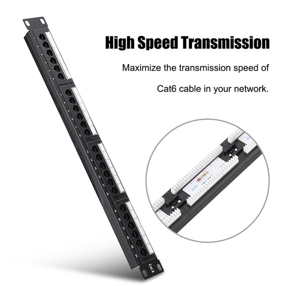 M Buder LAN Network Adapter CAT6 24 Port Patch Panel Rack Cable Wall Mounted Bracket Tool, 19 inches / 48.26 cm