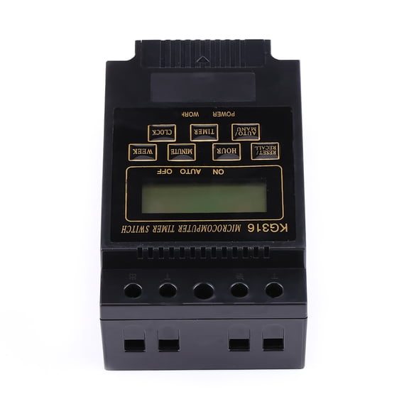 M Buder LCD Digital Microcomputer Control Power Timer Switch Time Relay Programmable Electronic Timer for Home Appliances and Industrial Equipment, Weekly Programmable, 220V 10A, White