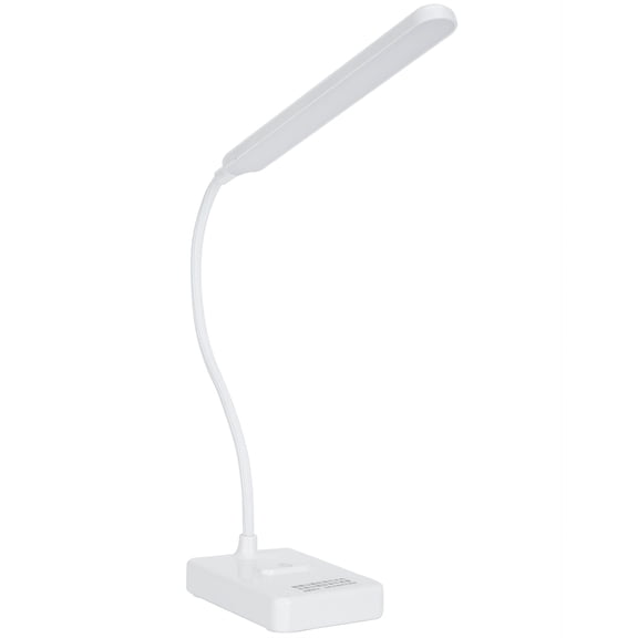 M Buder LED Eye Protection Desk Lamp Flexible Bendable USB Rechargeable 3-Gear Dimmable Table Light for Office Home Reading White 1901 Model - 11.02 inches / 28 cm