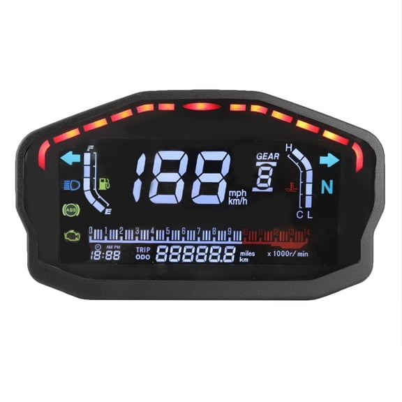 M Buder LED LCD Digital Speedometer Meter Odometer Gauge Motorcycle Tachometer Instrument Refitting Fit for Ducati, Black (7.09 in / 18 cm)