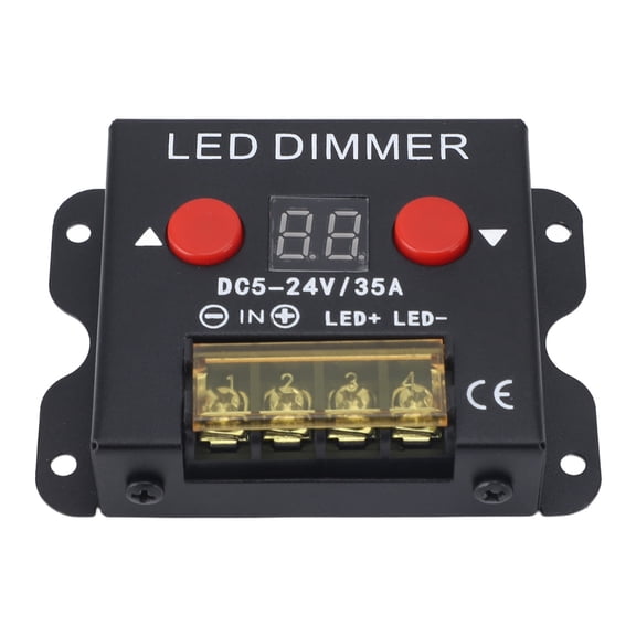 M Buder LED Light Strip Dimmer Controller DC 5-24V 35A PWM Dimming Switch with Digital Display Metal Shell 87x63x20mm / 3.4x2.5x0.8in for Home Commercial Lighting Setup